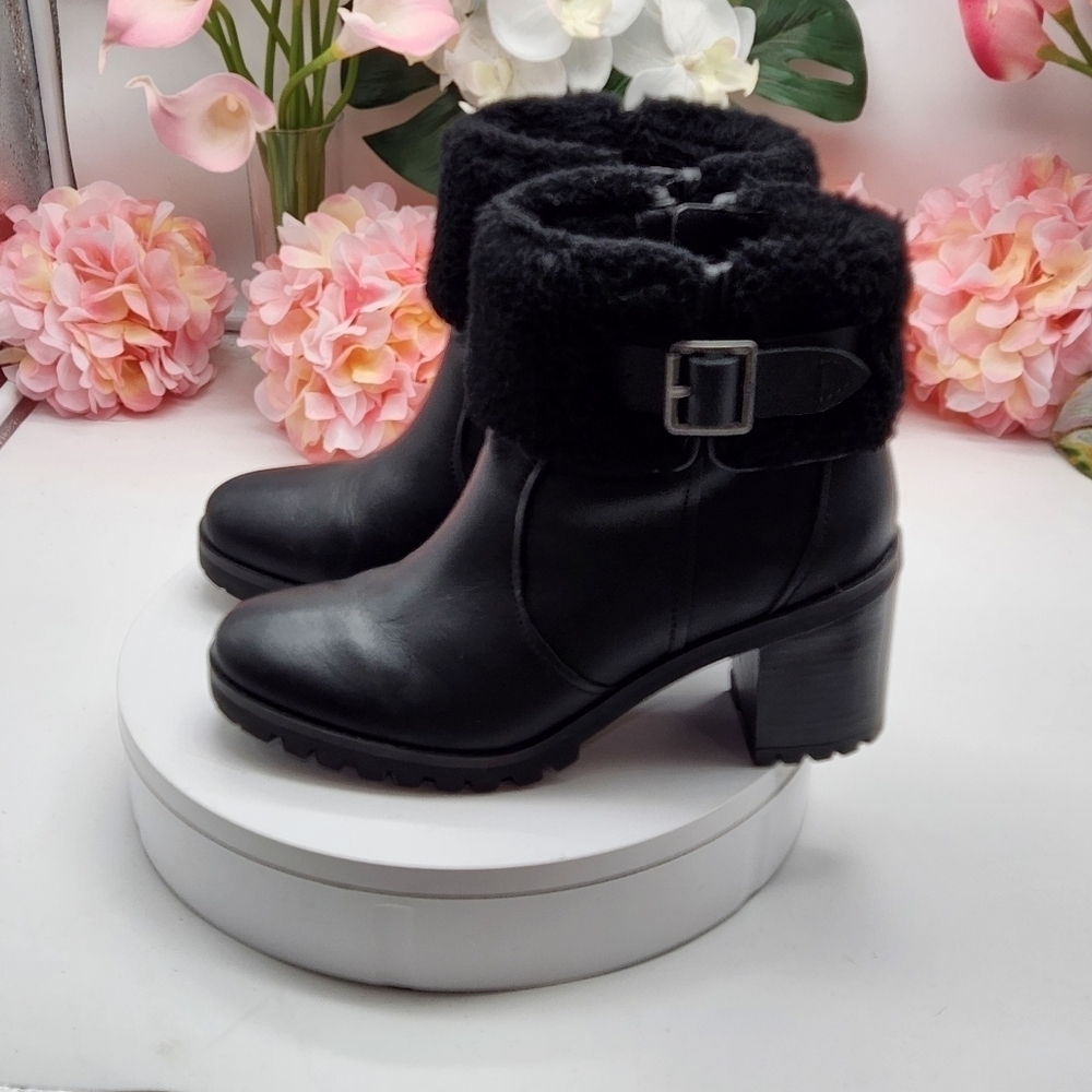 Ugg Elisianna Fashion Leather Heeled Boot Size 10